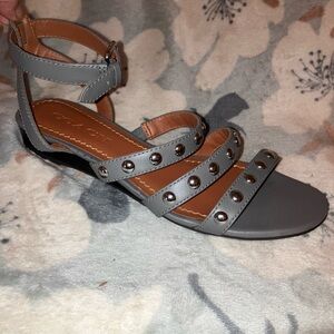 Coach Gray Studded Sandals